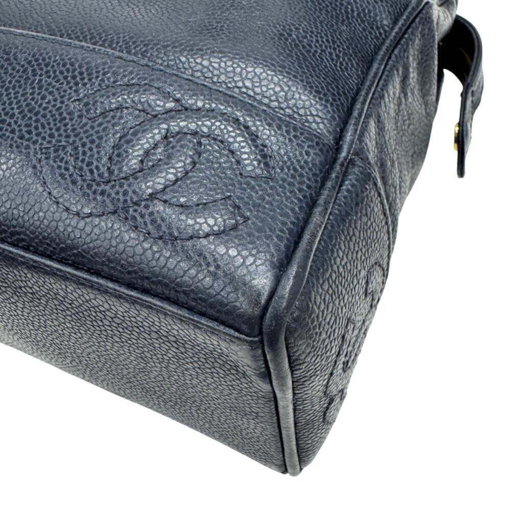CHANEL Blue Caviar Leather Logo Tote Bag - Picture 9 of 11